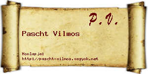 Pascht Vilmos névjegykártya